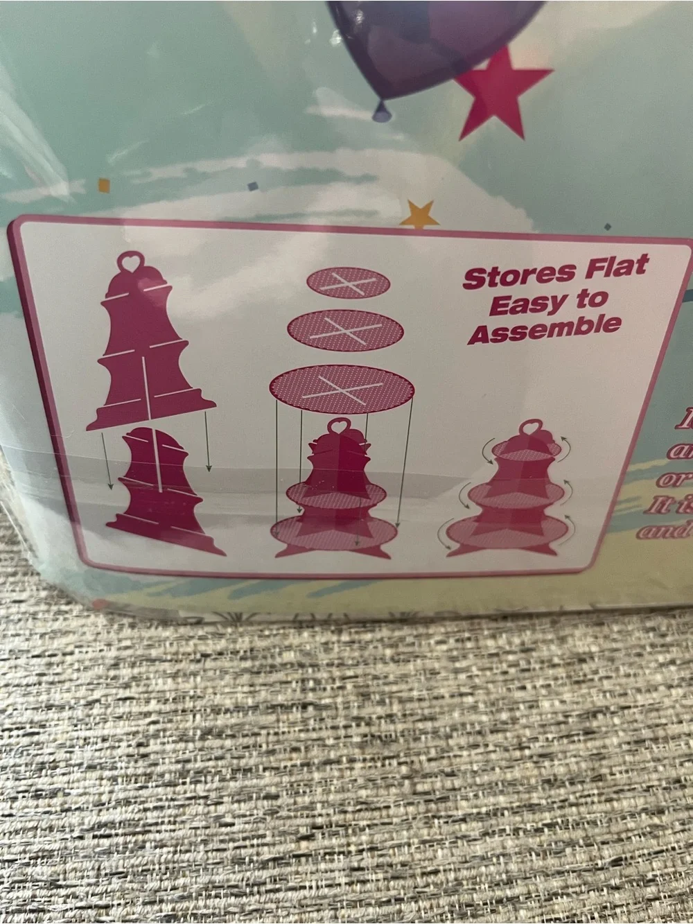 Happy Birthday 3-Tier Cupcake Stand - Pink